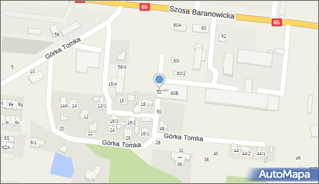 Zaścianki, Górka Tomka, 52, mapa Zaścianki