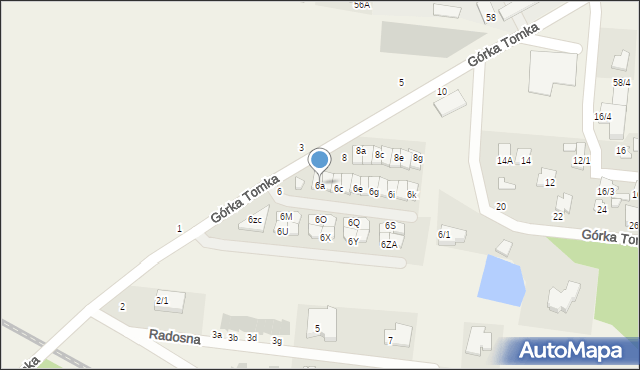 Zaścianki, Górka Tomka, 6a, mapa Zaścianki