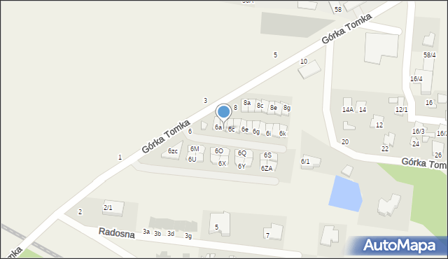 Zaścianki, Górka Tomka, 6b, mapa Zaścianki