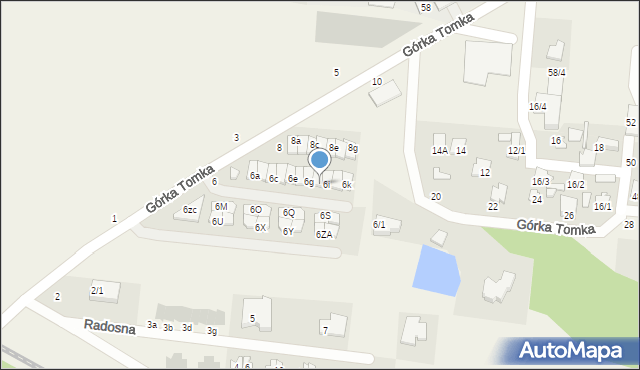 Zaścianki, Górka Tomka, 6h, mapa Zaścianki