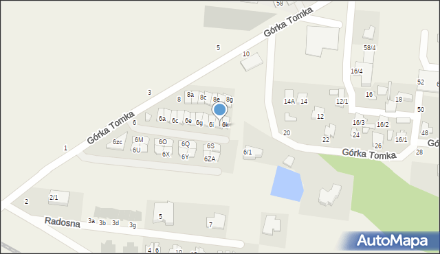 Zaścianki, Górka Tomka, 6j, mapa Zaścianki