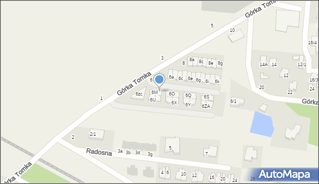 Zaścianki, Górka Tomka, 6N, mapa Zaścianki