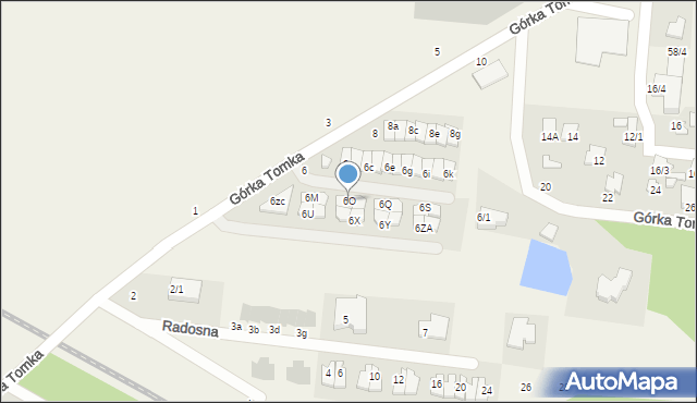 Zaścianki, Górka Tomka, 6O, mapa Zaścianki