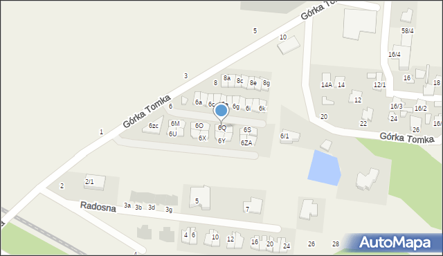 Zaścianki, Górka Tomka, 6Q, mapa Zaścianki