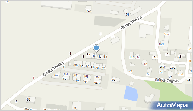 Zaścianki, Górka Tomka, 8d, mapa Zaścianki
