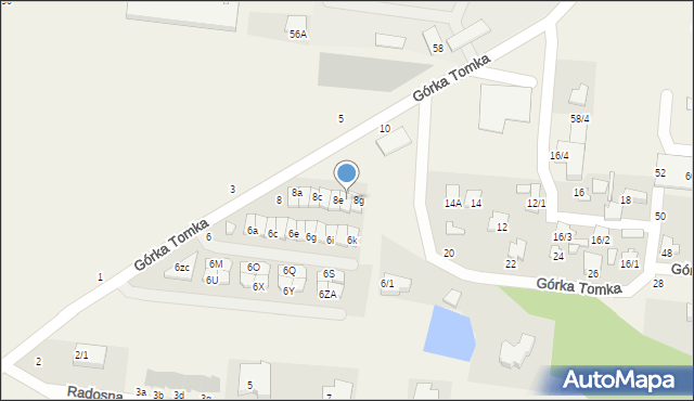 Zaścianki, Górka Tomka, 8f, mapa Zaścianki