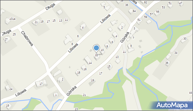 Zawadka, Górska, 12, mapa Zawadka