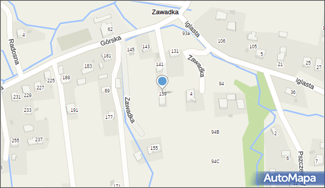 Zawadka, Górska, 139, mapa Zawadka