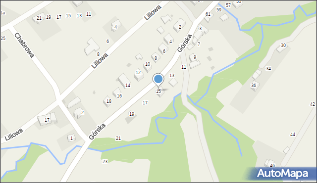 Zawadka, Górska, 15, mapa Zawadka
