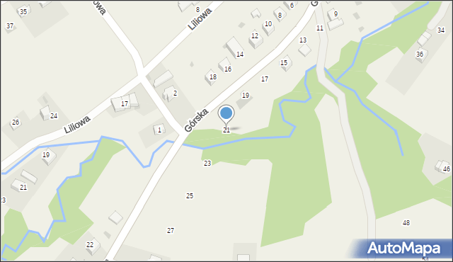 Zawadka, Górska, 21, mapa Zawadka