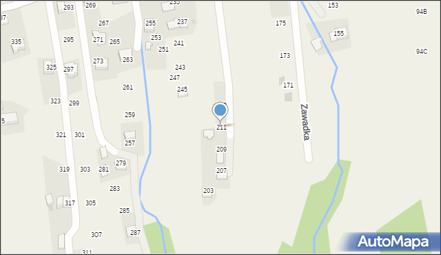 Zawadka, Górska, 211, mapa Zawadka