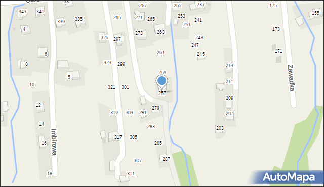 Zawadka, Górska, 257, mapa Zawadka