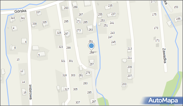 Zawadka, Górska, 259, mapa Zawadka