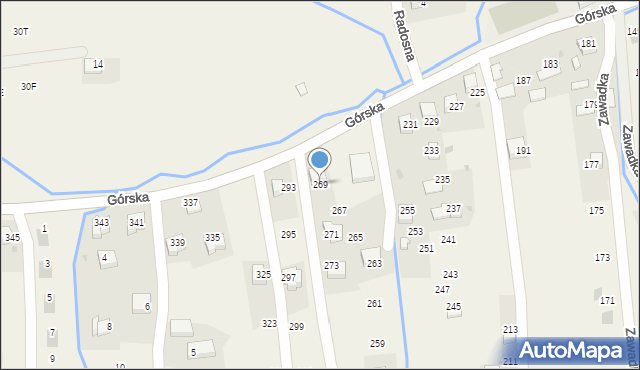 Zawadka, Górska, 269, mapa Zawadka