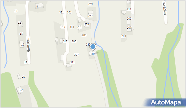 Zawadka, Górska, 287, mapa Zawadka