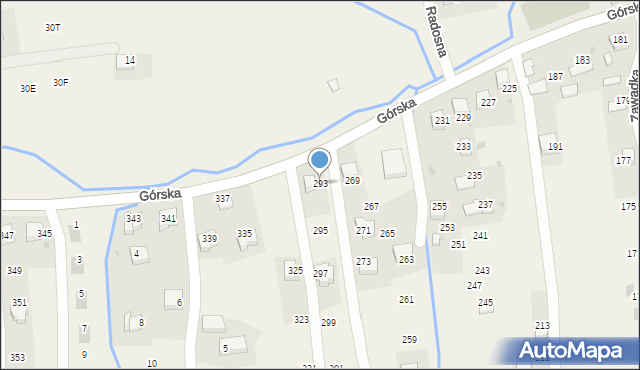 Zawadka, Górska, 293, mapa Zawadka
