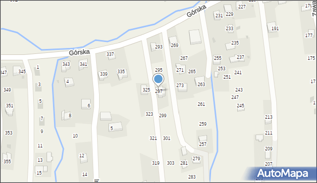 Zawadka, Górska, 297, mapa Zawadka