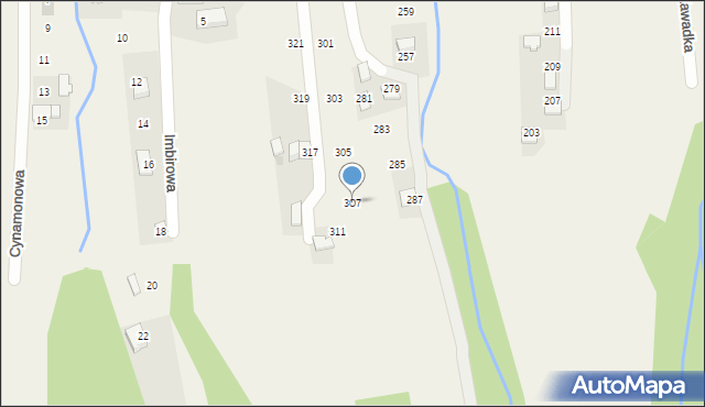 Zawadka, Górska, 307, mapa Zawadka