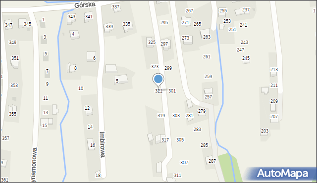 Zawadka, Górska, 321, mapa Zawadka
