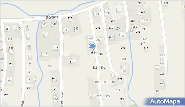 Zawadka, Górska, 323, mapa Zawadka