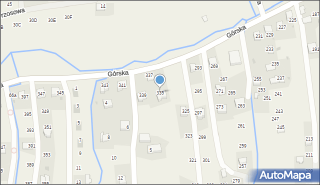 Zawadka, Górska, 335, mapa Zawadka