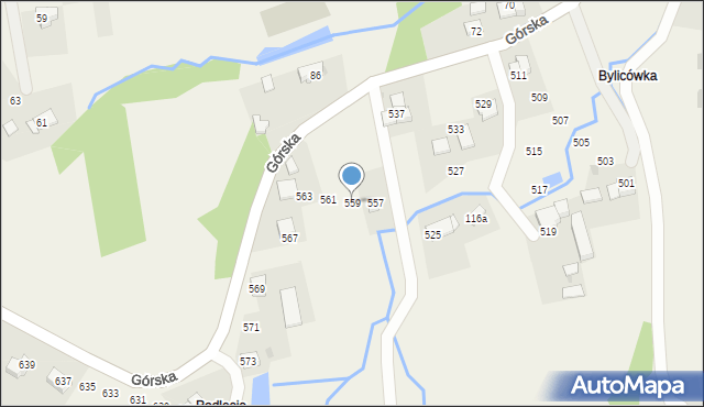 Zawadka, Górska, 559, mapa Zawadka