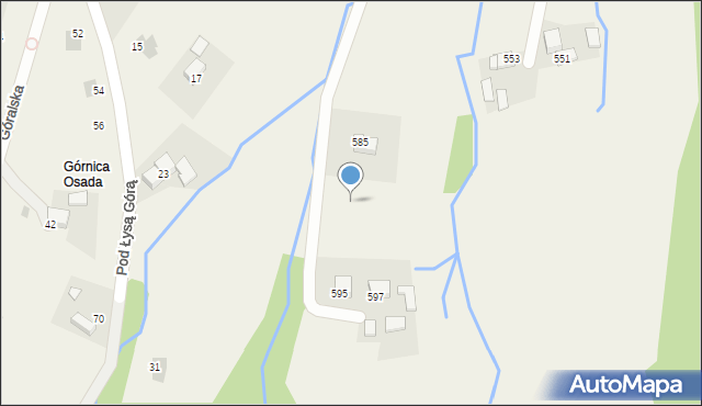 Zawadka, Górska, 589, mapa Zawadka