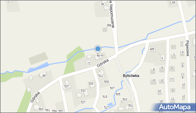 Zawadka, Górska, 70, mapa Zawadka