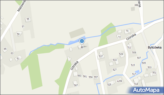 Zawadka, Górska, 86, mapa Zawadka