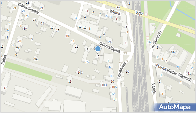 Zawiercie, Górnośląska, 5, mapa Zawiercie