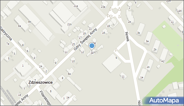 Zdzieszowice, Góry Świętej Anny, 14, mapa Zdzieszowice