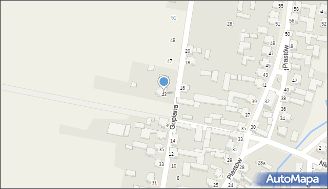 Żelisławice, Goplana, 43, mapa Żelisławice
