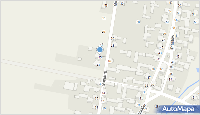 Żelisławice, Goplana, 45, mapa Żelisławice