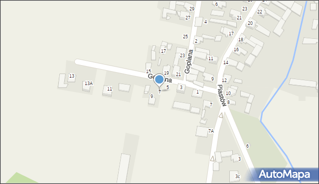 Żelisławice, Goplana, 7, mapa Żelisławice