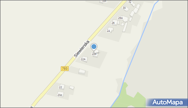 Żelisławice, Górny Las, 22B, mapa Żelisławice