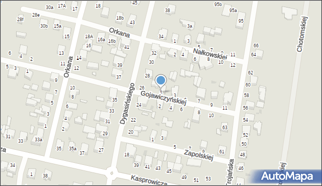 Zgierz, Gojawiczyńskiej Poli, 1, mapa Zgierz