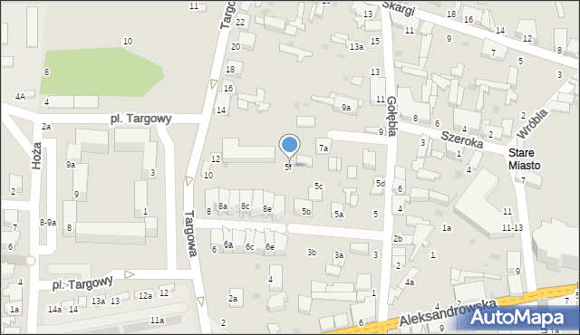 Zgierz, Gołębia, 5f, mapa Zgierz