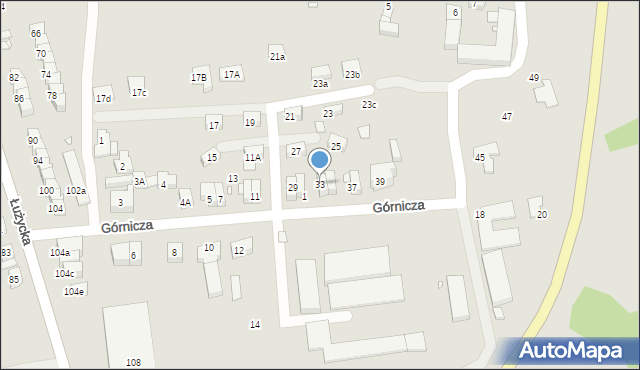 Zgorzelec, Górnicza, 33, mapa Zgorzelec