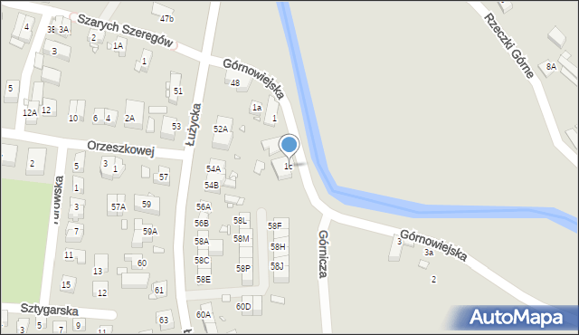 Zgorzelec, Górnowiejska, 1c, mapa Zgorzelec