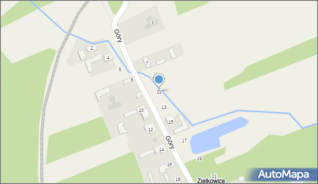 Zielkowice, Góry, 11, mapa Zielkowice