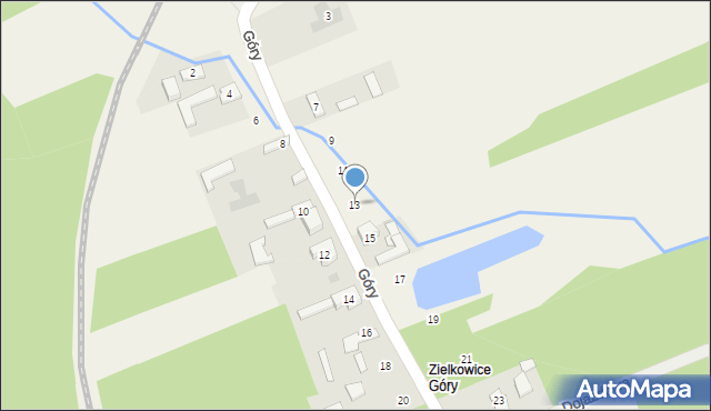 Zielkowice, Góry, 13, mapa Zielkowice