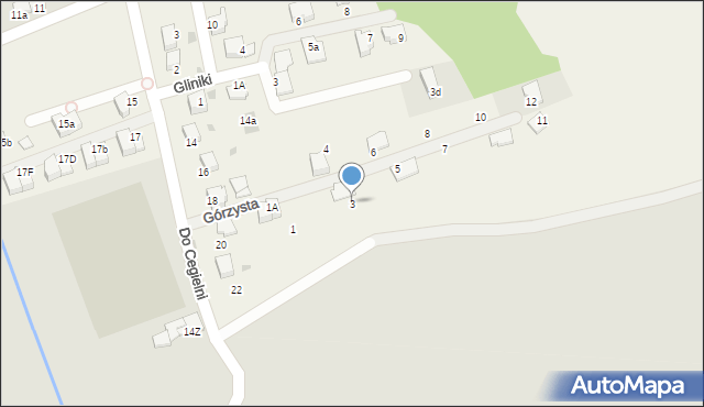 Zielonki, Górzysta, 3, mapa Zielonki