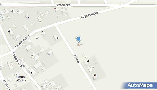 Zimna Wódka, Górna, 5b, mapa Zimna Wódka