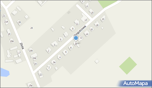Złotkowo, Gogulcowa, 10, mapa Złotkowo