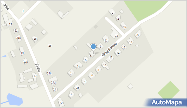 Złotkowo, Gogulcowa, 7a, mapa Złotkowo