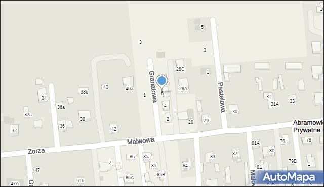 Abramowice Prywatne, Granatowa, 6, mapa Abramowice Prywatne