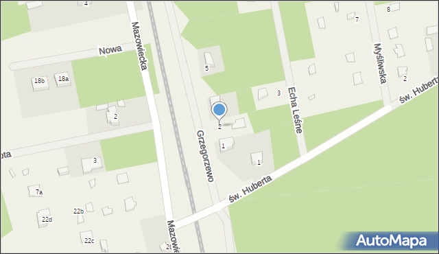 Adelin, Grzegorzewo, 2, mapa Adelin