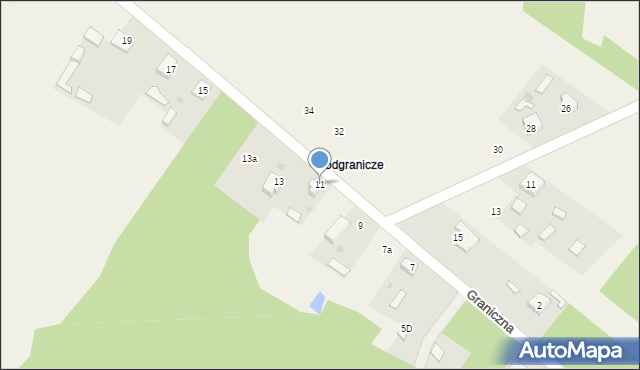 Aleksandria Druga, Graniczna, 11, mapa Aleksandria Druga