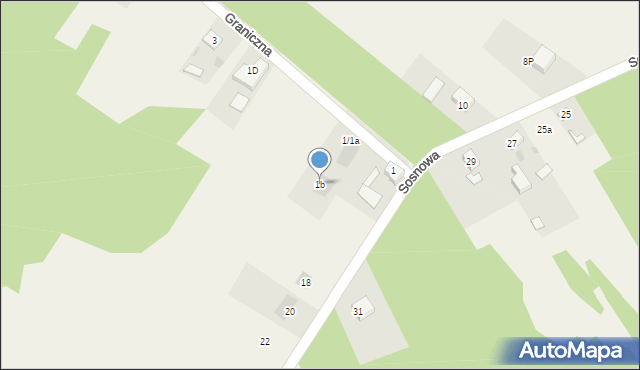 Aleksandria Druga, Graniczna, 1b, mapa Aleksandria Druga