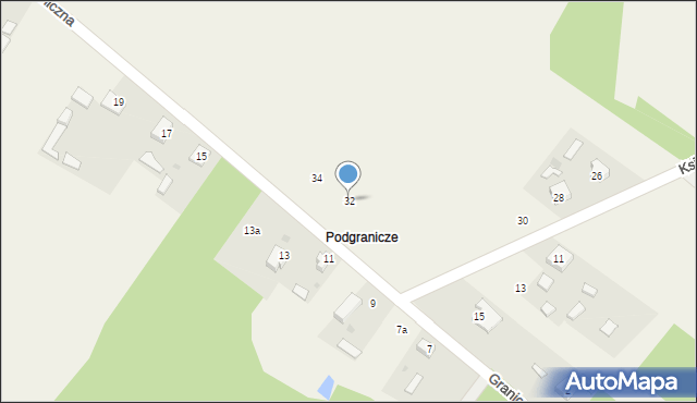 Aleksandria Druga, Graniczna, 32, mapa Aleksandria Druga